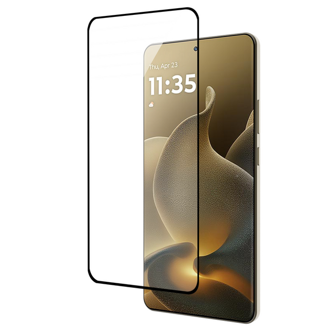 Motorola Signature - Full Cover Screenprotector Tempered Glass - Black