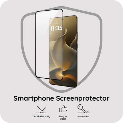 Motorola Signature - Full Cover Screenprotector Tempered Glass - Black