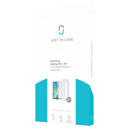 Samsung Galaxy A18 / A17 / A16 - Tempered Glass Screenprotector with Applicator - 2 Pack