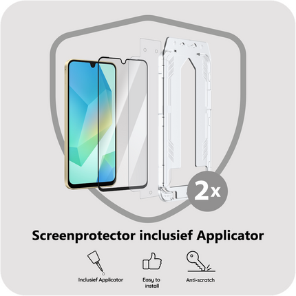 Samsung Galaxy A18 / A17 / A16 - Tempered Glass Screenprotector with Applicator - 2 Pack