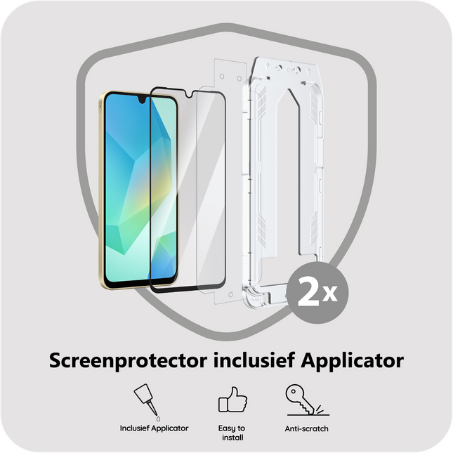 Samsung Galaxy A18 / A17 / A16 - Tempered Glass Screenprotector with Applicator - 2 Pack