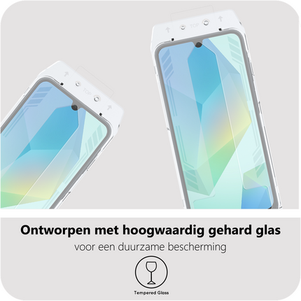 Samsung Galaxy A18 / A17 / A16 - Tempered Glass Screenprotector with Applicator - 2 Pack