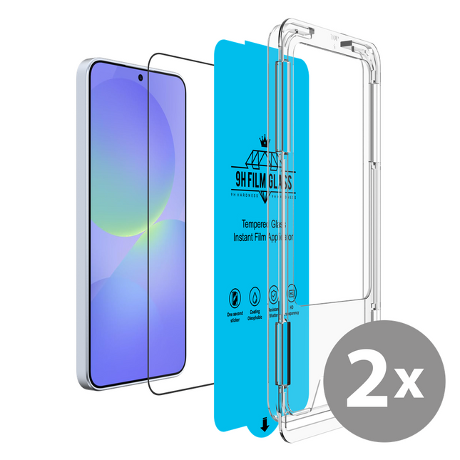 Samsung Galaxy A37 - Tempered Glass Screenprotector with Applicator - 2 Pack