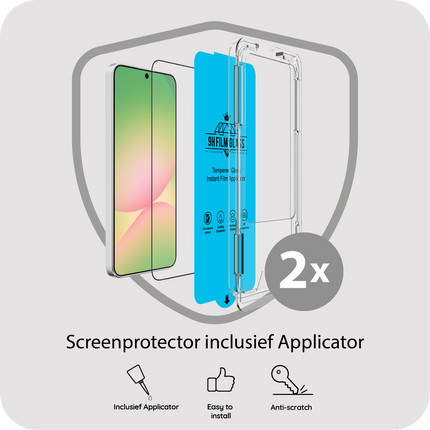 Samsung Galaxy A57 - Tempered Glass Screenprotector with Applicator - 2 Pack