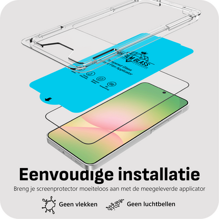 Samsung Galaxy A57 - Tempered Glass Screenprotector with Applicator - 2 Pack