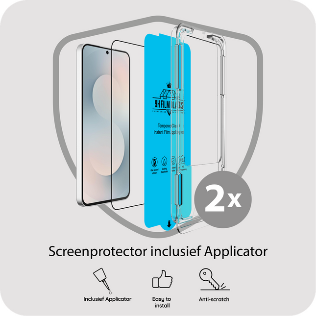 Samsung Galaxy S25 FE - Tempered Glass Screenprotector with Applicator - 2 Pack