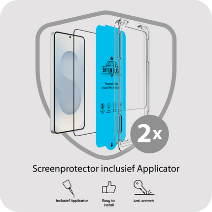 Samsung Galaxy S26 - Tempered Glass Screenprotector with Applicator - 2 Pack