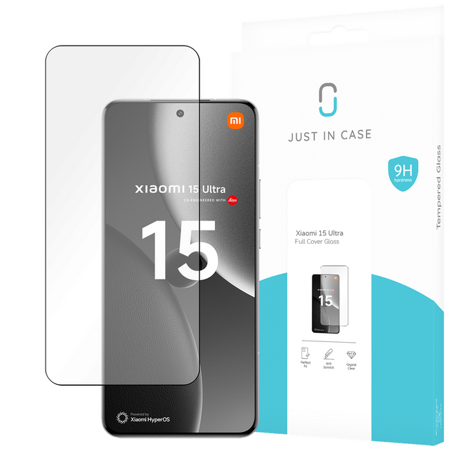 Xiaomi 15 Ultra - Full Cover Screenprotector Tempered Glass - Black