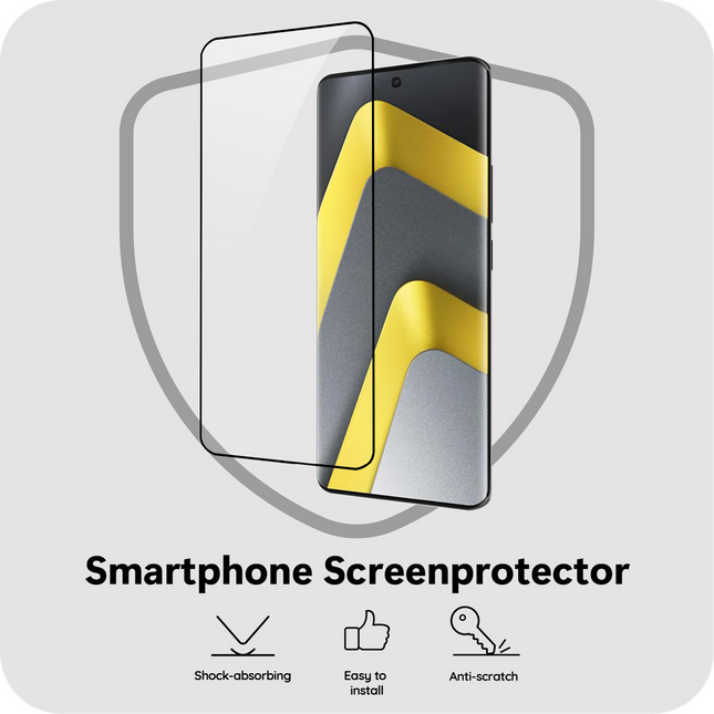 Xiaomi Poco M8 (5G) - Full Cover Screenprotector Tempered Glass - Black