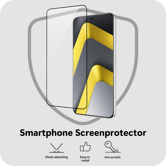 Xiaomi Poco M8 Pro (5G) - Full Cover Screenprotector Tempered Glass - Black