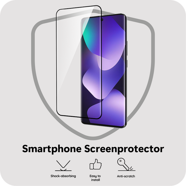 Xiaomi Redmi Note 15 (4G/5G) - Full Cover Screenprotector Tempered Glass - Black