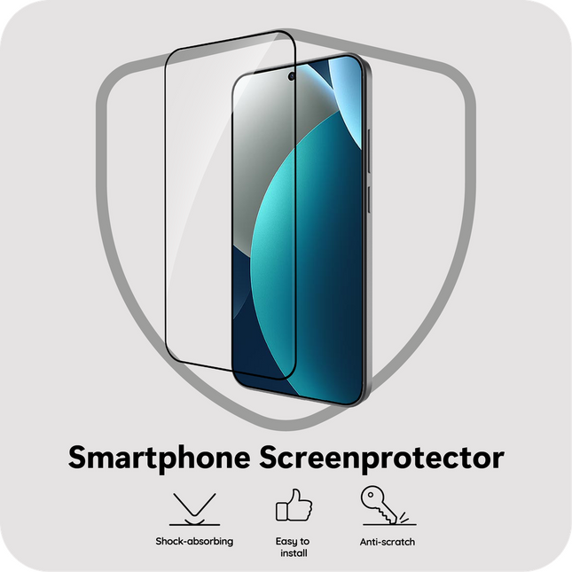 Xiaomi Redmi Note 15 Pro (4G) - Full Cover Screenprotector Tempered Glass - Black