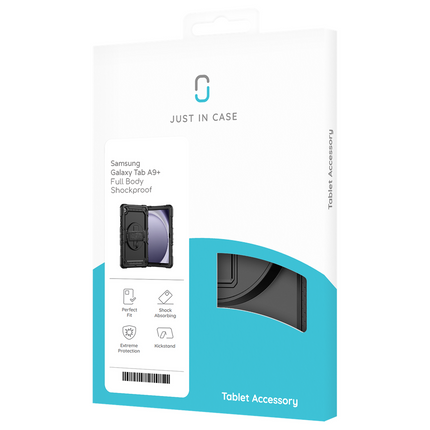 Samsung Galaxy Tab A9+ - Shockproof Case (PET Screenprotector/Hand Strap) - Black