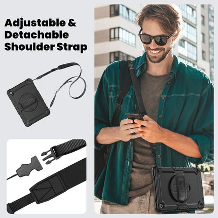 Samsung Galaxy Tab A9+ - Shockproof Case (PET Screenprotector/Hand Strap) - Black