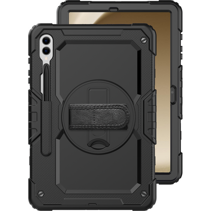 Samsung Galaxy Tab S10+ / S9+ / S9 FE+ - Shockproof Case (PET Screenprotector/Hand Strap) - Black