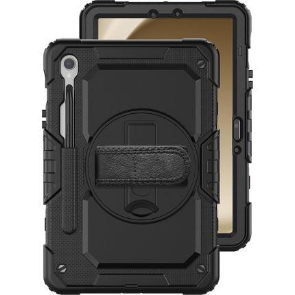 Samsung Galaxy Tab S9 / S9 FE / S10 FE / S10 Lite - Shockproof Case (PET Screenprotector/Hand Strap) - Black