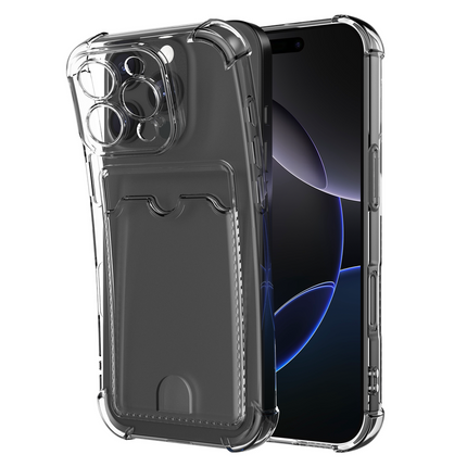 FlexImpact Case - iPhone 16 Pro - TPU Impact Back Cover - (with cardslot) - Clear