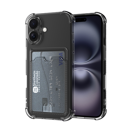 FlexImpact Case - iPhone 16 - TPU Impact Back Cover - (with cardslot) - Clear