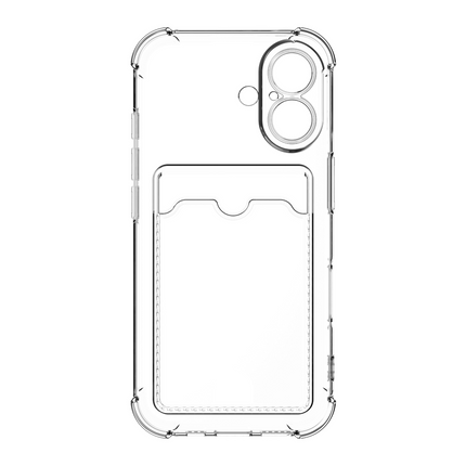 FlexImpact Case - iPhone 16 - TPU Impact Back Cover - (with cardslot) - Clear