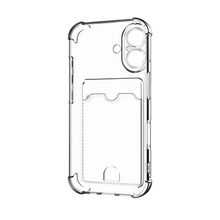 FlexImpact Case - iPhone 16 - TPU Impact Back Cover - (with cardslot) - Clear
