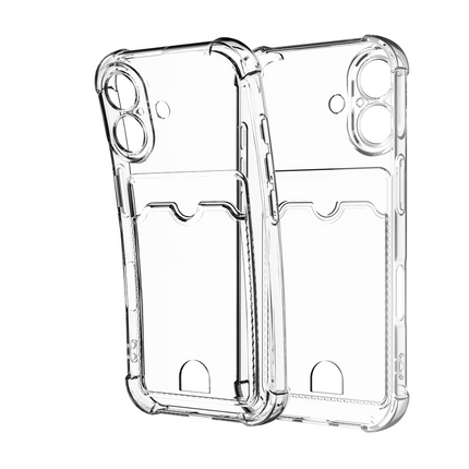 FlexImpact Case - iPhone 16 - TPU Impact Back Cover - (with cardslot) - Clear
