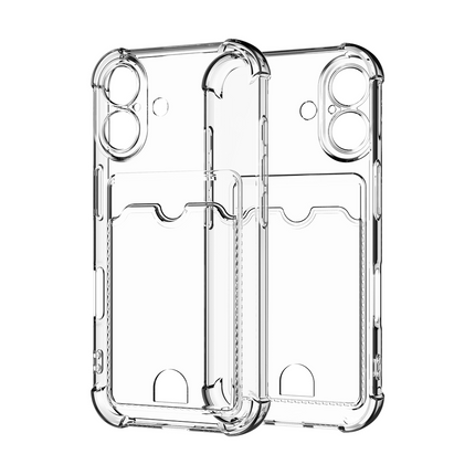 FlexImpact Case - iPhone 16 - TPU Impact Back Cover - (with cardslot) - Clear