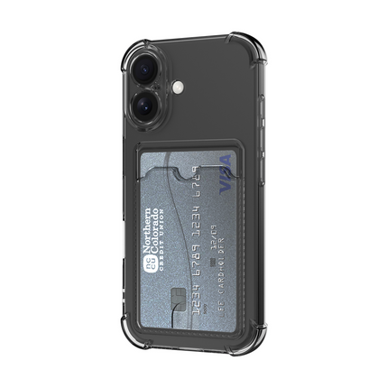 FlexImpact Case - iPhone 16 - TPU Impact Back Cover - (with cardslot) - Clear