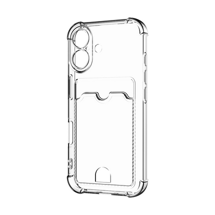 FlexImpact Case - iPhone 16 - TPU Impact Back Cover - (with cardslot) - Clear