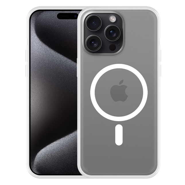 Flex Case iPhone 15 Pro Max transparant magnetische ring close-up