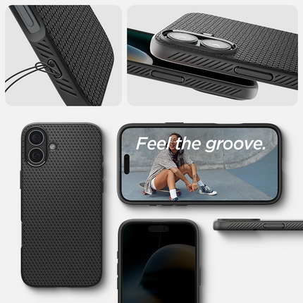 Spigen Case iPhone 16 - Liquid Air - Black