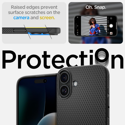 Spigen Case iPhone 16 - Liquid Air - Black