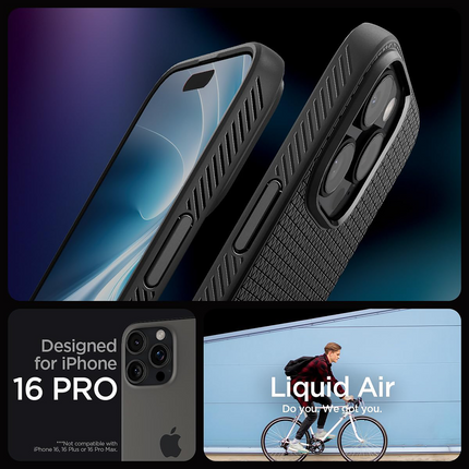 Spigen Case iPhone 16 Pro - Liquid Air - Black