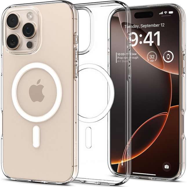 Spigen Liquid Crystal MagFit hoesje iPhone 16 Pro Max transparant, voorkant
