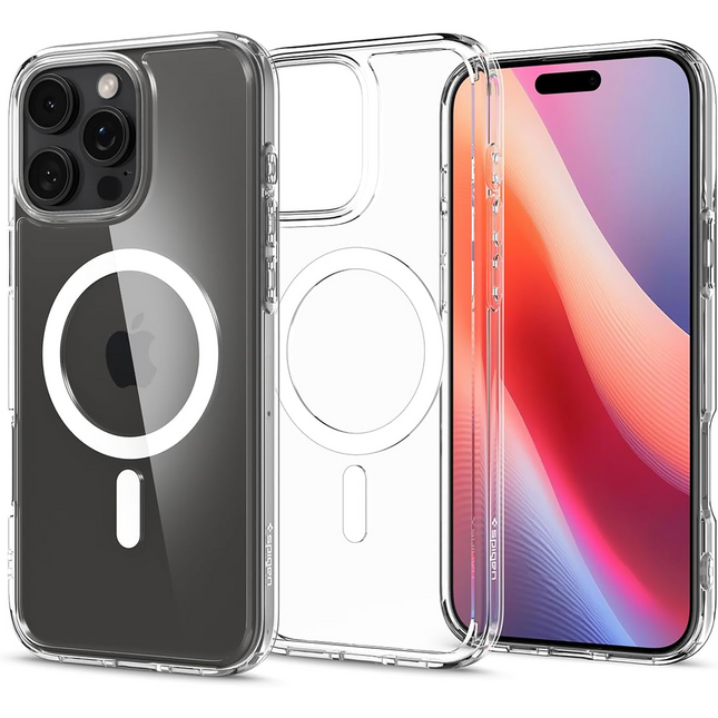 Vooraanzicht Spigen Ultra Hybrid MagFit hoesje op iPhone 16 Pro Max