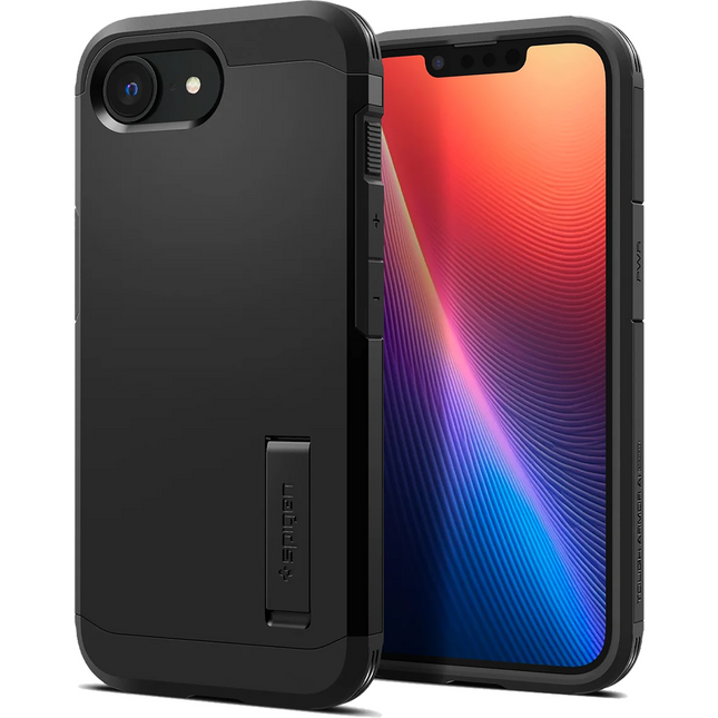 Voorkant van de Spigen Tough Armor MagFit hoesje voor iPhone 17e / 16e