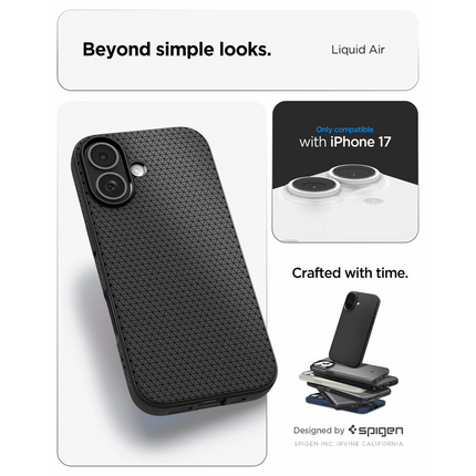 Spigen Case iPhone 17 - Liquid Air - Black