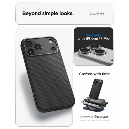 Spigen Case iPhone 17 Pro - Liquid Air - Black