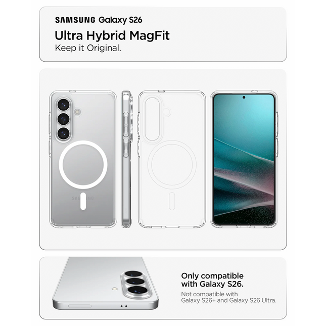 Spigen Case Samsung Galaxy S26 Plus - Ultra Hybrid MagFit - Clear