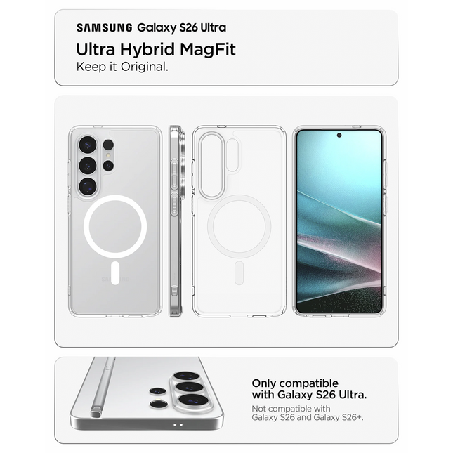 Spigen Case Samsung Galaxy S26 Ultra - Ultra Hybrid MagFit - Clear