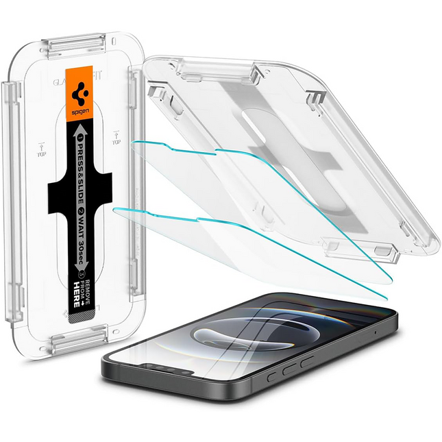 Spigen Screenprotector iPhone 13 / 13 Pro / 14 / 16e / 17e - Tempered Glas with AlignMaster 2 Pack - Clear
