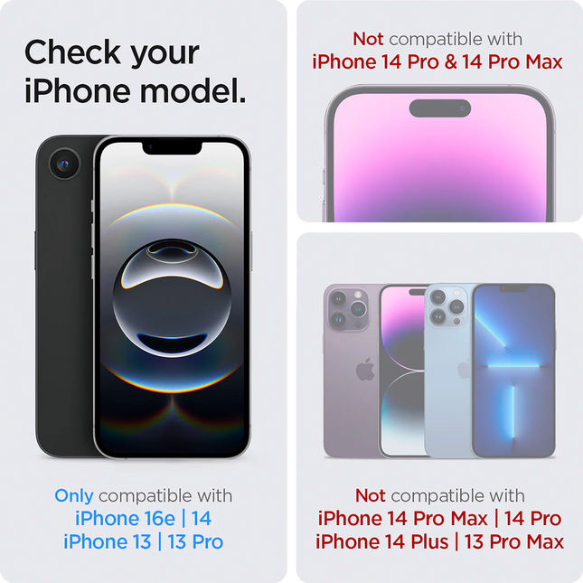 Spigen Screenprotector iPhone 13 / 13 Pro / 14 / 16e / 17e - Tempered Glas with AlignMaster 2 Pack - Clear