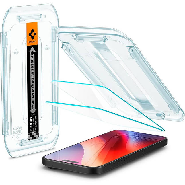 Spigen screenprotector iPhone 17 Pro Max 2-pack met plaatsingskader - voorkant