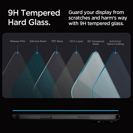 Spigen Screenprotector iPhone 17 / 17 Pro / 16 Pro - Tempered Glas with AlignMaster 2 Pack - Clear
