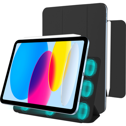 iPad 2025 (11th Gen) / iPad 2022 (10th Gen) - Magnetic Sleek TriFold Case - Black
