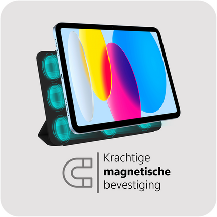 iPad 2025 (11th Gen) / iPad 2022 (10th Gen) - Magnetic Sleek TriFold Case - Black