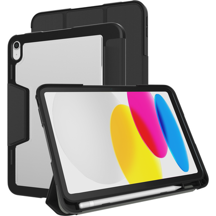 ArmorElite Case - iPad 2025 (11th Gen) / iPad 2022 (10th Gen) - Military Grade Trifold Cover - Black