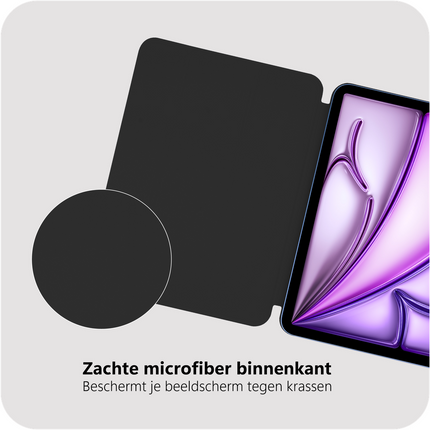 iPad Air 11 (M4 2026 / M3 2025 / M2 2024) - Magnetic Sleek TriFold Case - Black