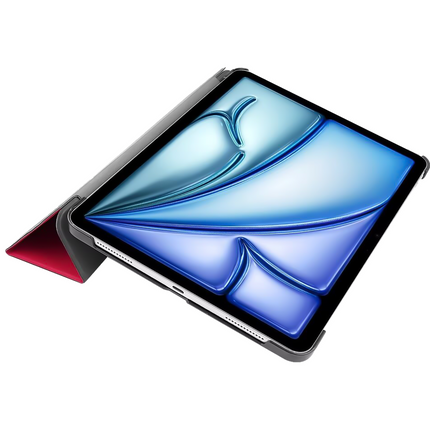 iPad Air 13 (M4 2026 / M3 2025 / M2 2024) - TriFold Smart Book Case - Red