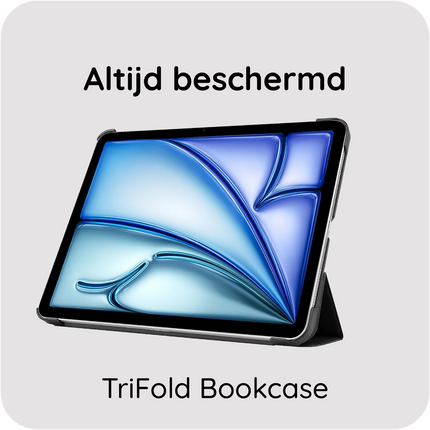 iPad Air 13 (M4 2026 / M3 2025 / M2 2024) - TriFold Smart Book Case - Black
