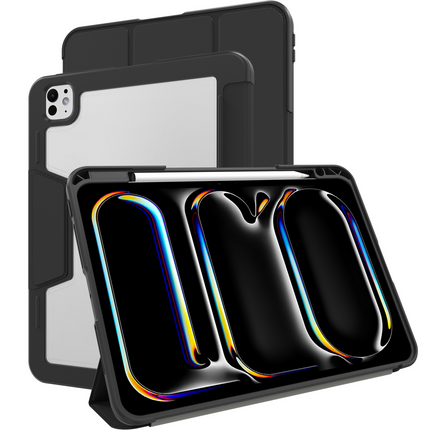 ArmorElite Case - iPad Pro 11 (M5 2025 / M4 2024) - Military Grade Trifold Cover - Black